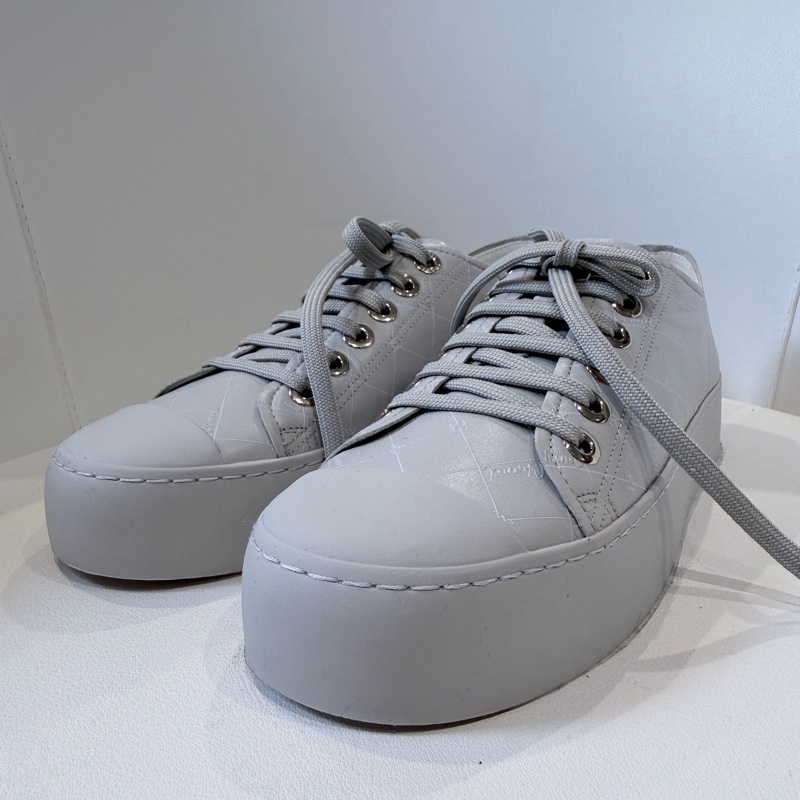 Chanel✨2025P 油蠟牛皮暗紋logo厚底餅乾鞋大頭鞋 #38-6