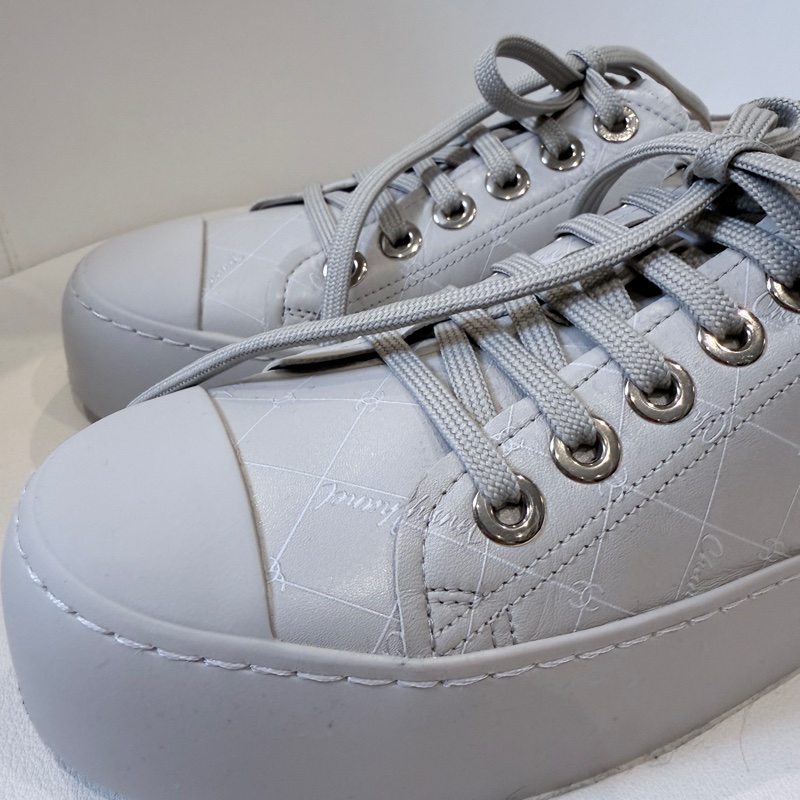 Chanel✨2025P 油蠟牛皮暗紋logo厚底餅乾鞋大頭鞋 #38-9