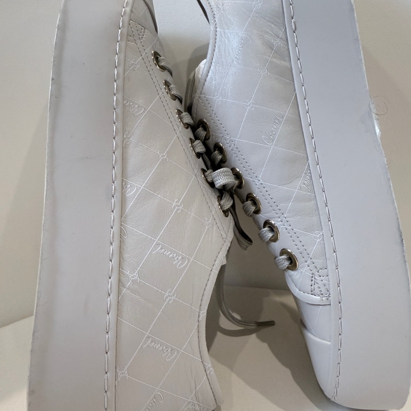 Chanel✨2025P 油蠟牛皮暗紋logo厚底餅乾鞋大頭鞋 #38-18