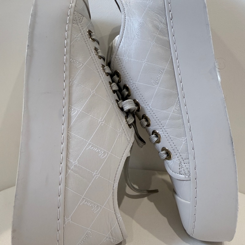 Chanel✨2025P 油蠟牛皮暗紋logo厚底餅乾鞋大頭鞋 #38-19