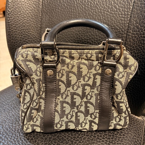 Dior 帆布黑色波士頓手提包