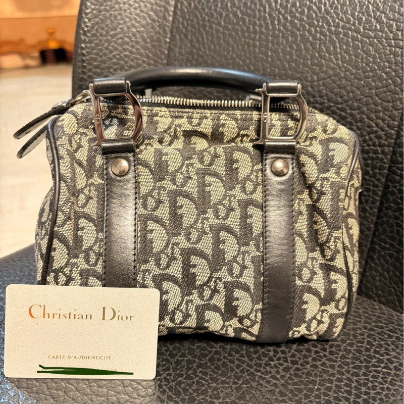 Dior 帆布黑色波士頓手提包-5