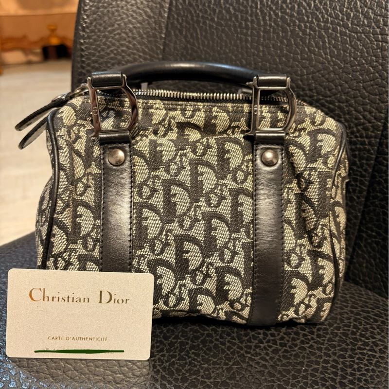 Dior 帆布黑色波士頓手提包-6