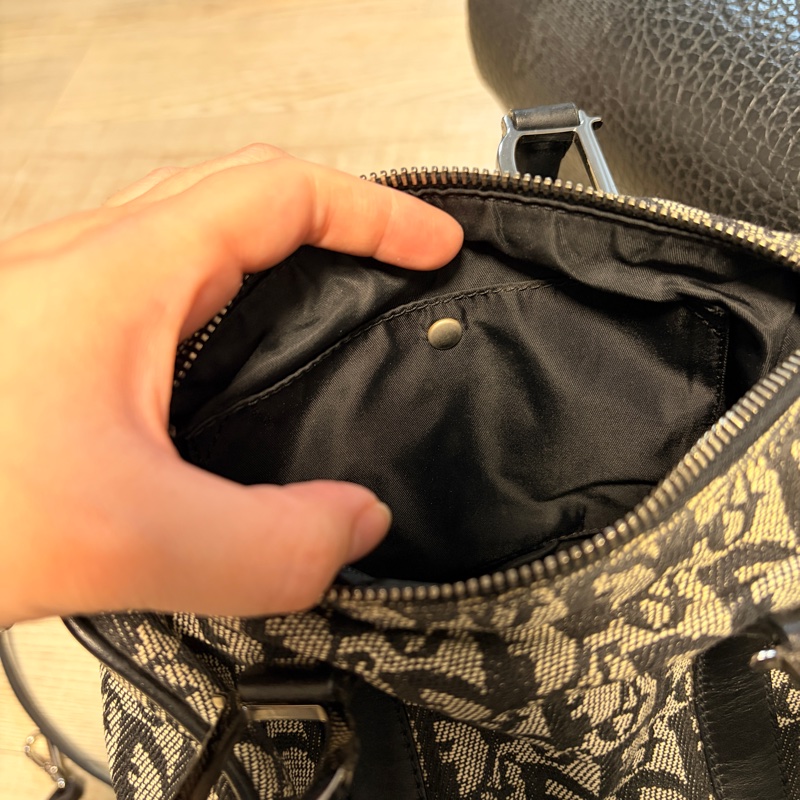 Dior 帆布黑色波士頓手提包-9