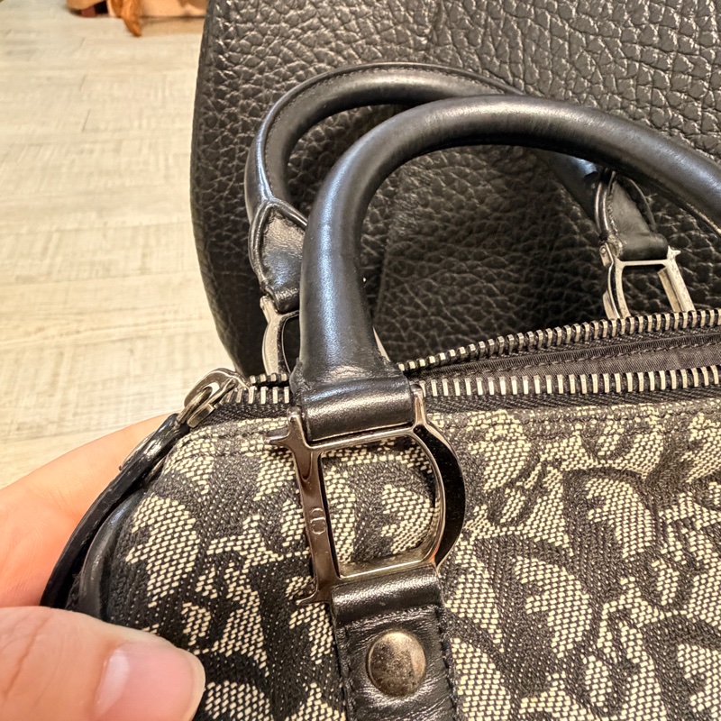 Dior 帆布黑色波士頓手提包-11