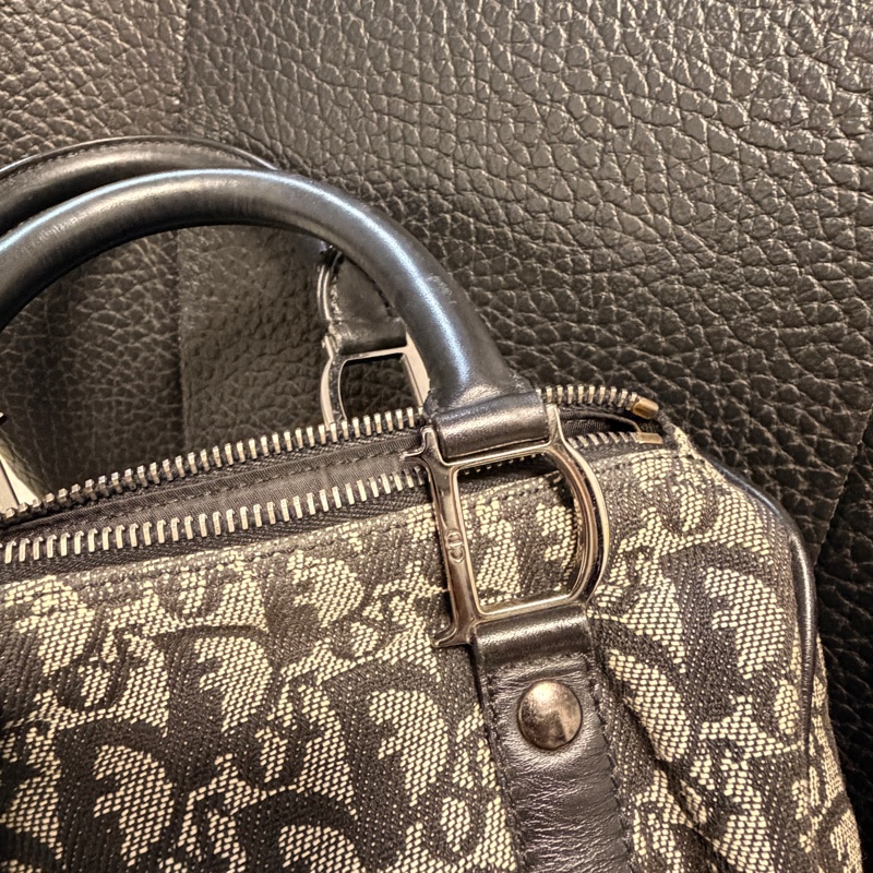 Dior 帆布黑色波士頓手提包-12