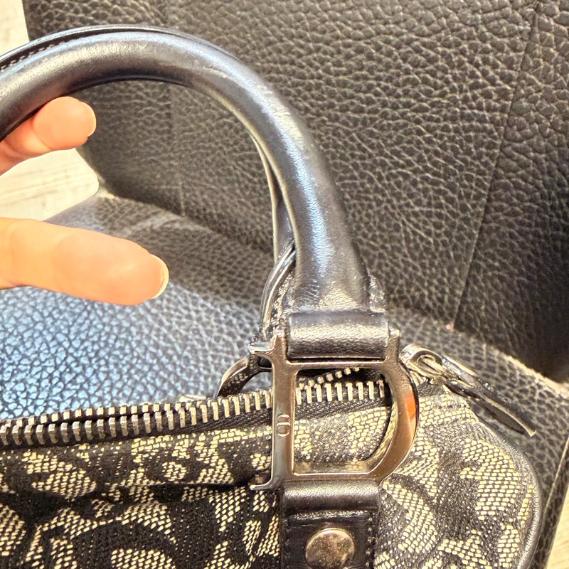 Dior 帆布黑色波士頓手提包-15