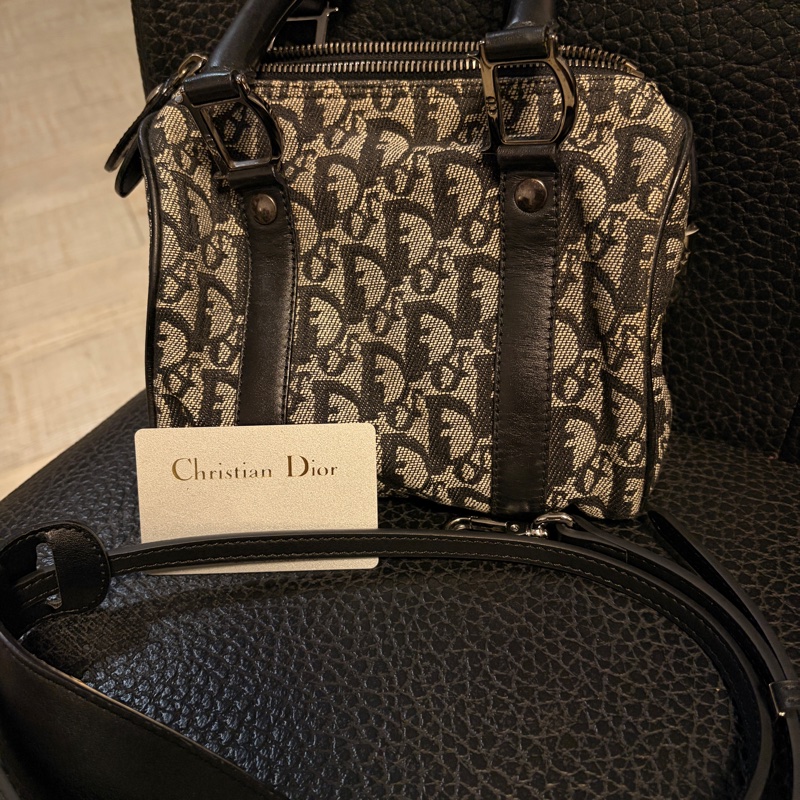 Dior 帆布黑色波士頓手提包-18