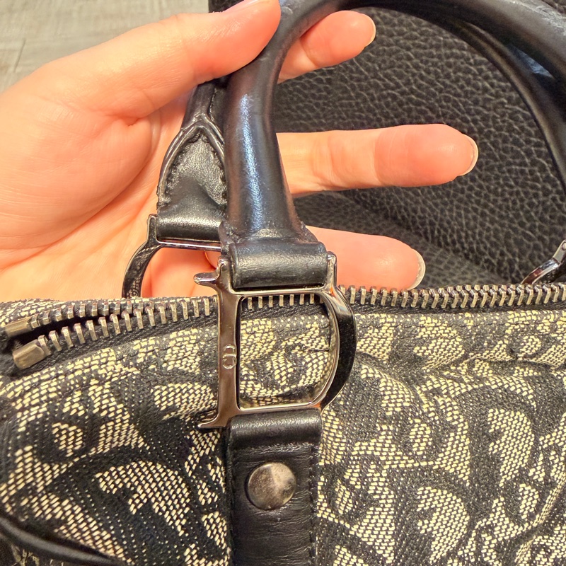 Dior 帆布黑色波士頓手提包-25