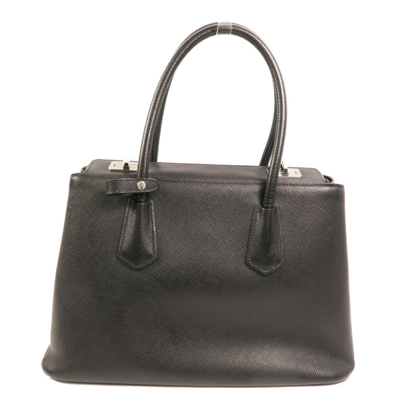 PRADA Saffiano皮革2 Way Shoulder銀扣手挽肩背兩用袋-1