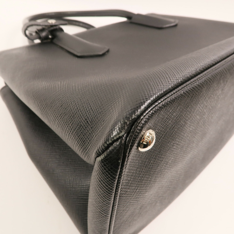 PRADA Saffiano皮革2 Way Shoulder銀扣手挽肩背兩用袋-13