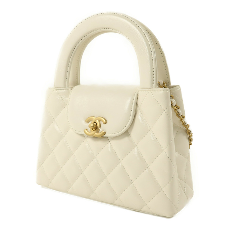 CHANEL 牛皮皮革Kelly Bag金扣鏈帶手挽肩背兩用袋-1