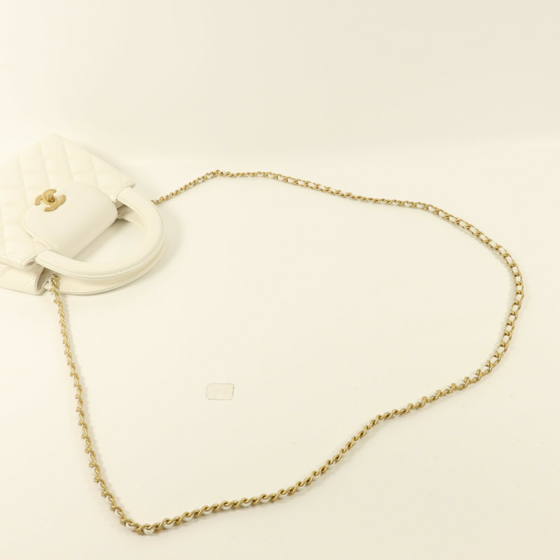 CHANEL 牛皮皮革Kelly Bag金扣鏈帶手挽肩背兩用袋-4