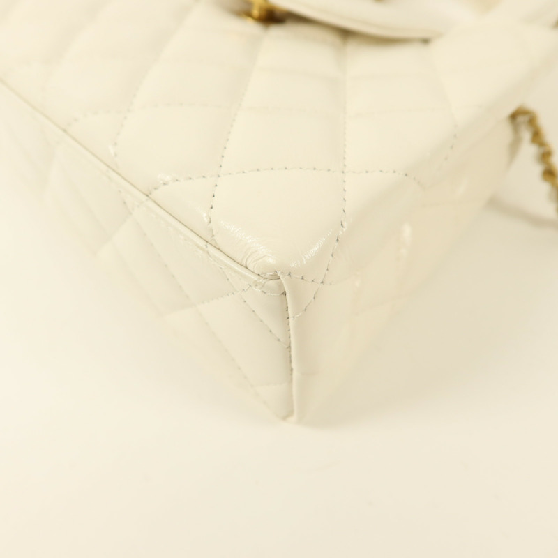 CHANEL 牛皮皮革Kelly Bag金扣鏈帶手挽肩背兩用袋-9