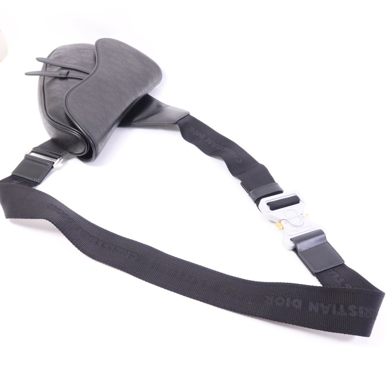 Dior 牛皮皮革Oblique Galaxy Saddle銀扣肩背袋-8