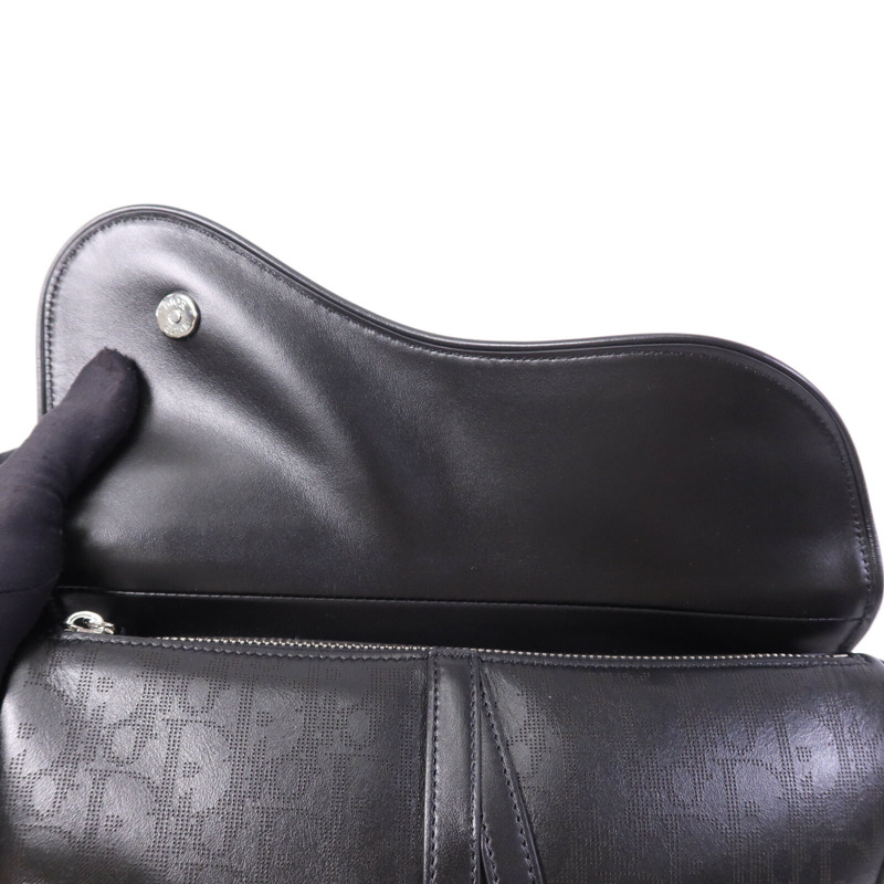 Dior 牛皮皮革Oblique Galaxy Saddle銀扣肩背袋-14