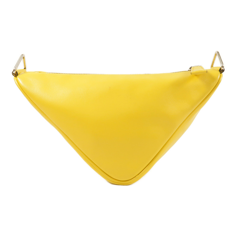 PRADA 牛皮皮革Triangle Bag銀扣肩背袋-1