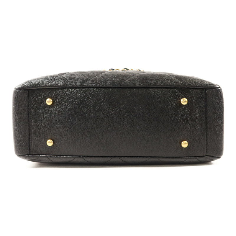 CHANEL 牛皮皮革2 Way Shoulder金扣鏈帶手挽肩背兩用袋-3