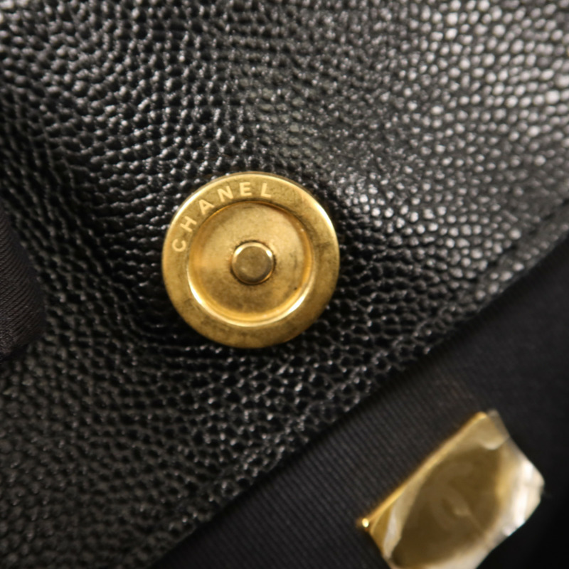 CHANEL 牛皮皮革2 Way Shoulder金扣鏈帶手挽肩背兩用袋-9