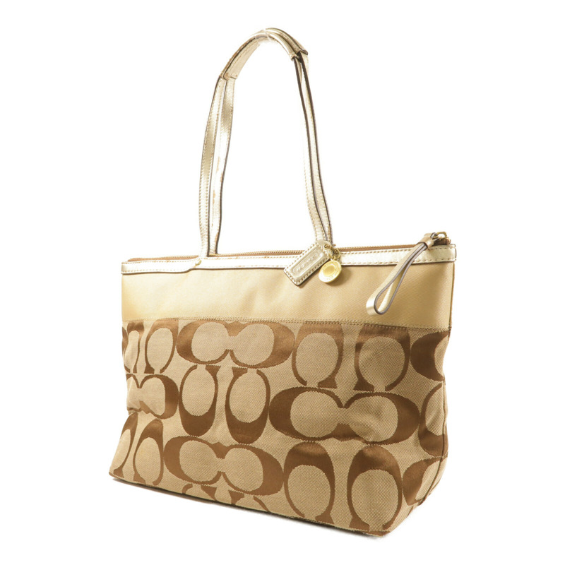 COACH 帆布Hand Bag金扣手挽袋-2