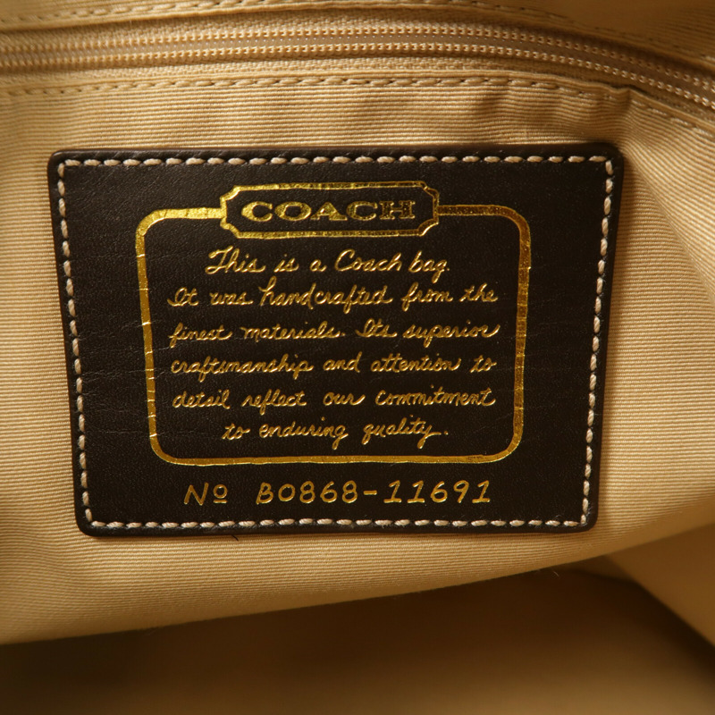 COACH 帆布Hand Bag金扣手挽袋-5