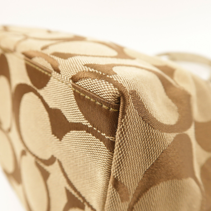 COACH 帆布Hand Bag金扣手挽袋-8