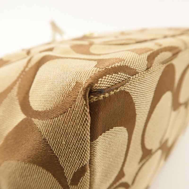 COACH 帆布Hand Bag金扣手挽袋-9