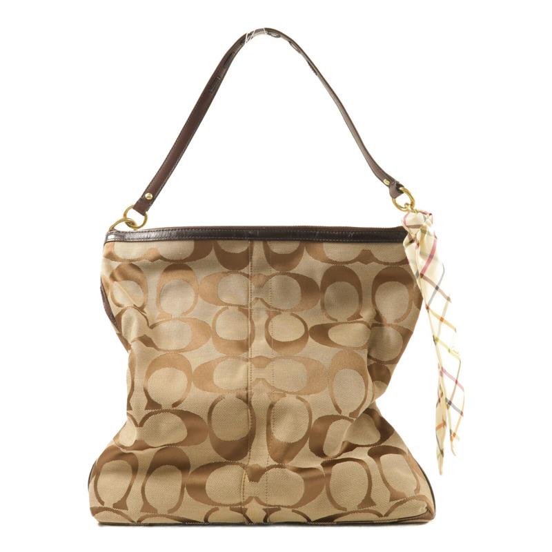 COACH 帆布2 Way Shoulder金扣手挽肩背兩用袋-1