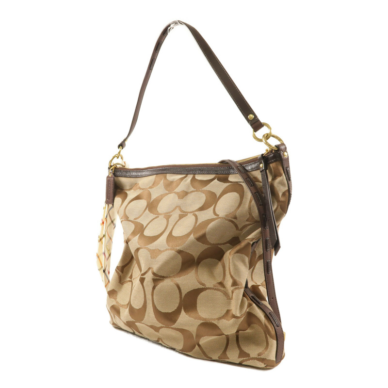 COACH 帆布2 Way Shoulder金扣手挽肩背兩用袋-2