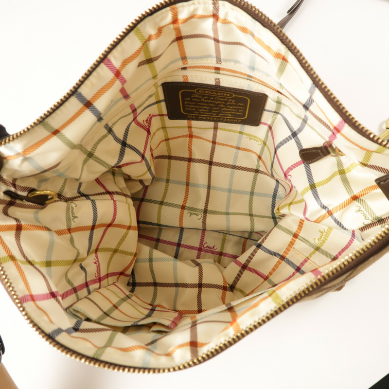 COACH 帆布2 Way Shoulder金扣手挽肩背兩用袋-4