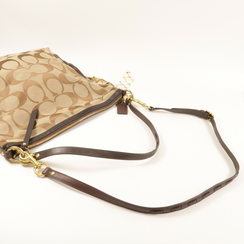 COACH 帆布2 Way Shoulder金扣手挽肩背兩用袋-6