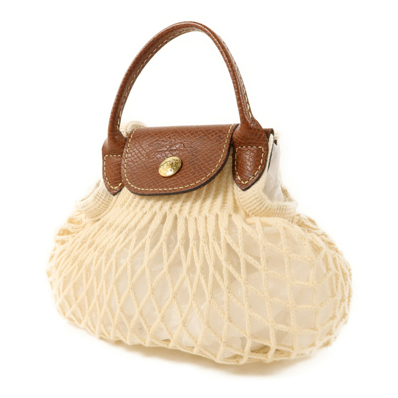 Longchamp 針織布料Le Pliage Filet金扣手挽肩背兩用袋-2
