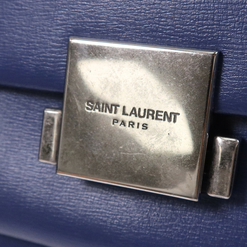 SAINT LAURENT 牛皮皮革Bellechasse銀扣肩背袋-7