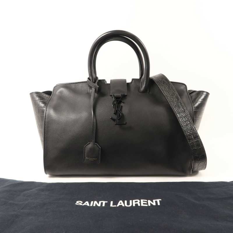 SAINT LAURENT 牛皮皮革Downtown Cabas手挽肩背兩用袋-18