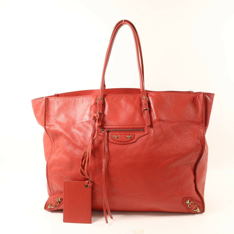 BALENCIAGA 羊皮皮革Papier A4金扣手挽袋-25