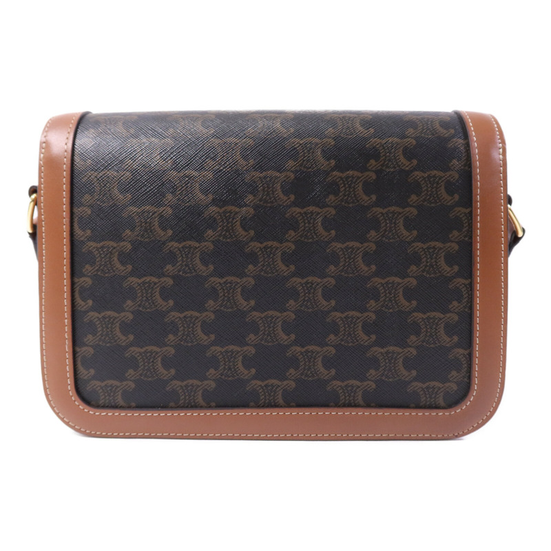 CELINE 塗層帆布Teen Triomphe Bag金扣肩背袋-1