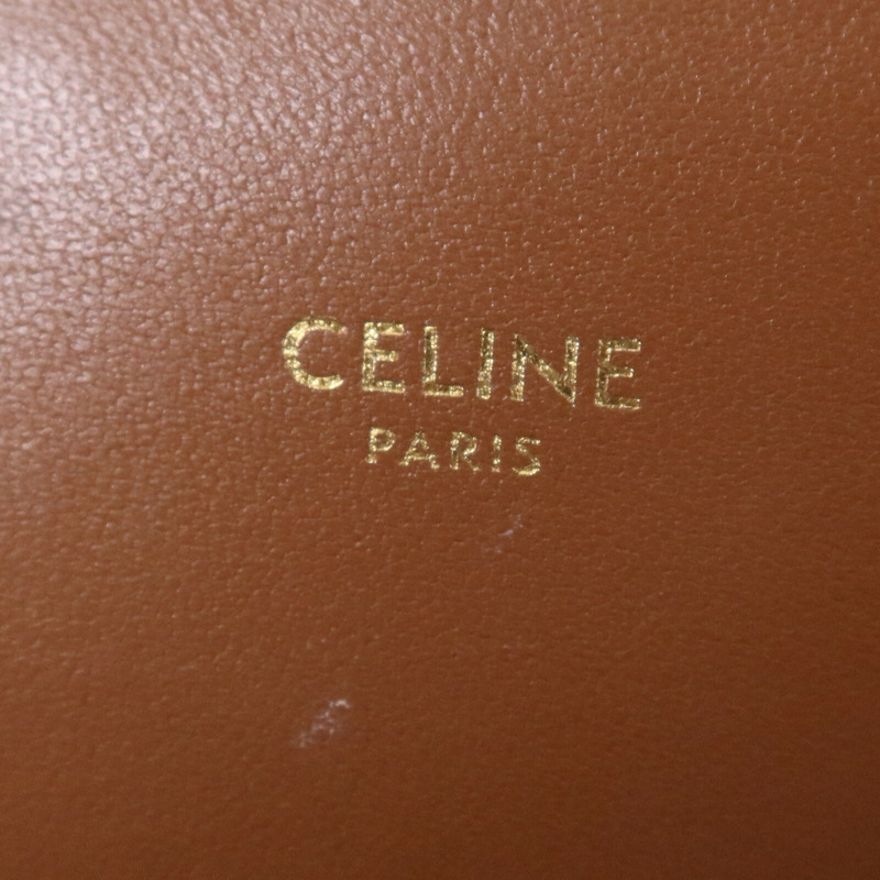 CELINE 塗層帆布Teen Triomphe Bag金扣肩背袋-5