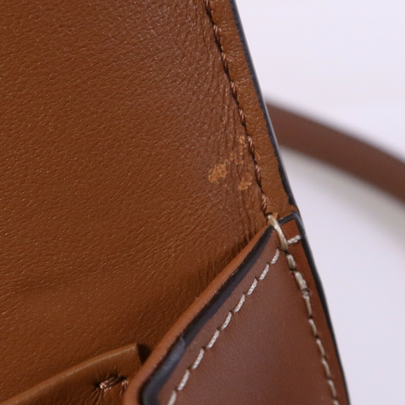 CELINE 塗層帆布Teen Triomphe Bag金扣肩背袋-15