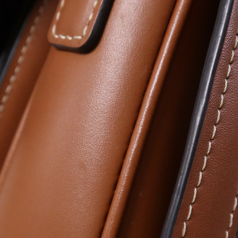 CELINE 塗層帆布Teen Triomphe Bag金扣肩背袋-17