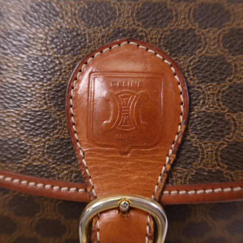 CELINE 塗層帆布Vintage Madama金扣肩背袋-14