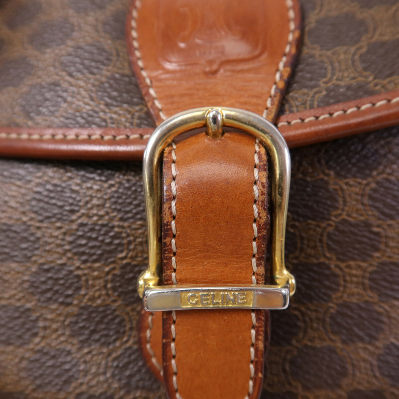 CELINE 塗層帆布Vintage Madama金扣肩背袋-15