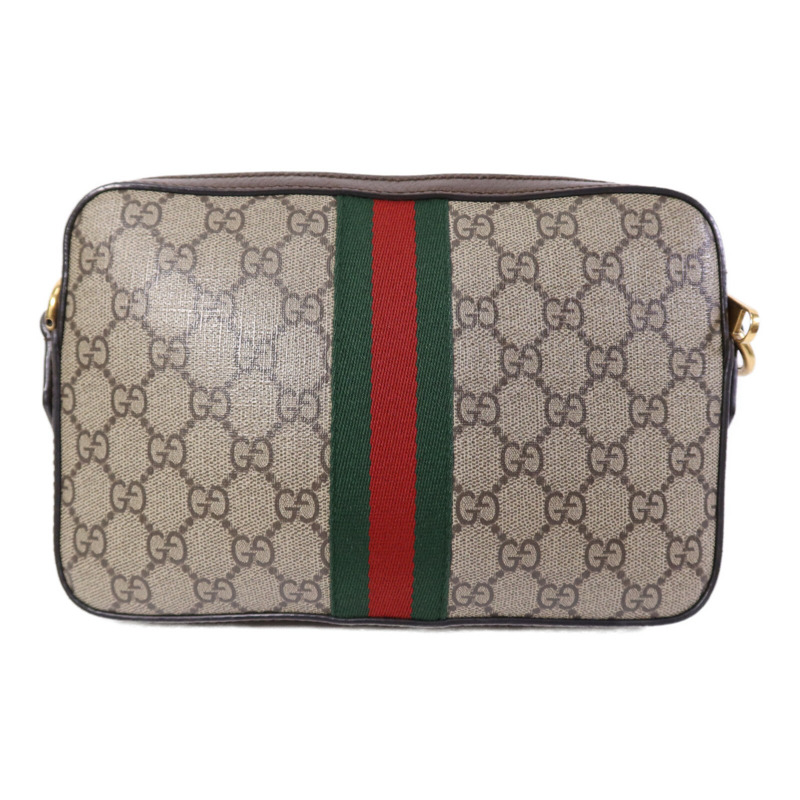 GUCCI 塗層帆布GG Supreme Wristlet Crossbody Bag金扣肩背袋-1