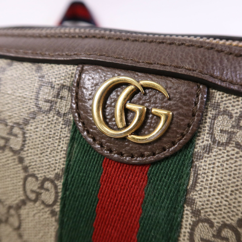 GUCCI 塗層帆布GG Supreme Wristlet Crossbody Bag金扣肩背袋-7