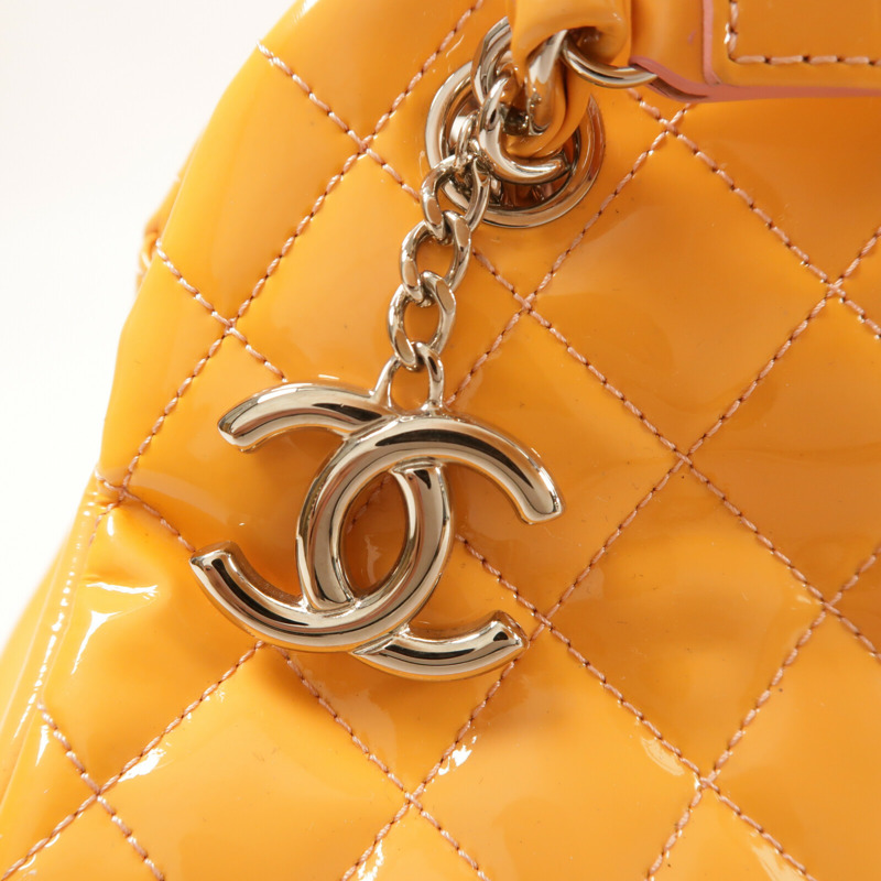 CHANEL 漆皮皮革Chain Shoulder銀扣鏈帶肩背袋-7