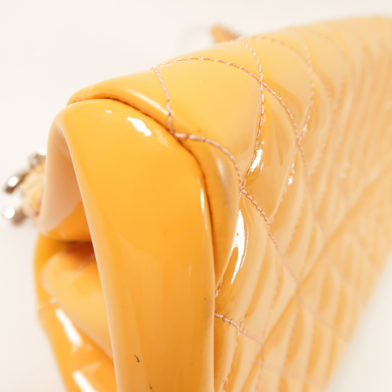 CHANEL 漆皮皮革Chain Shoulder銀扣鏈帶肩背袋-9