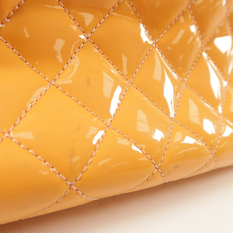 CHANEL 漆皮皮革Chain Shoulder銀扣鏈帶肩背袋-14