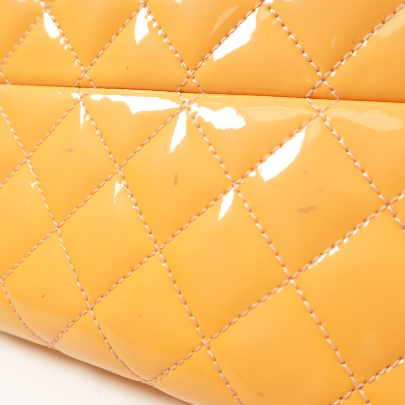 CHANEL 漆皮皮革Chain Shoulder銀扣鏈帶肩背袋-15