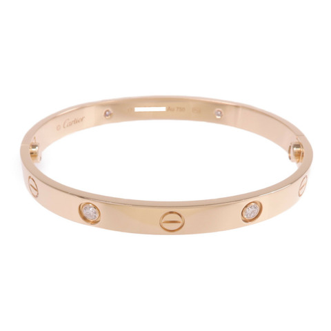 CARTIER 18K玫瑰金Love Bangle 4P Diamond鑽石手鐲Cartier#17