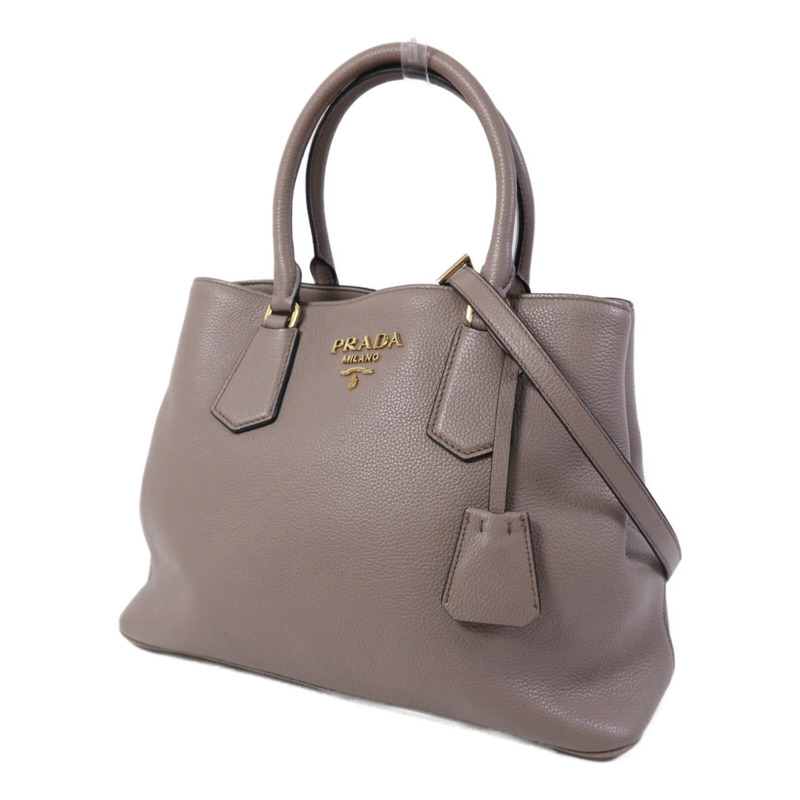 PRADA 牛皮皮革Vitello Daino金扣手挽肩背兩用袋-2