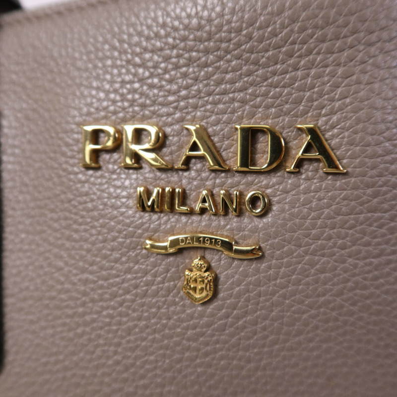 PRADA 牛皮皮革Vitello Daino金扣手挽肩背兩用袋-5
